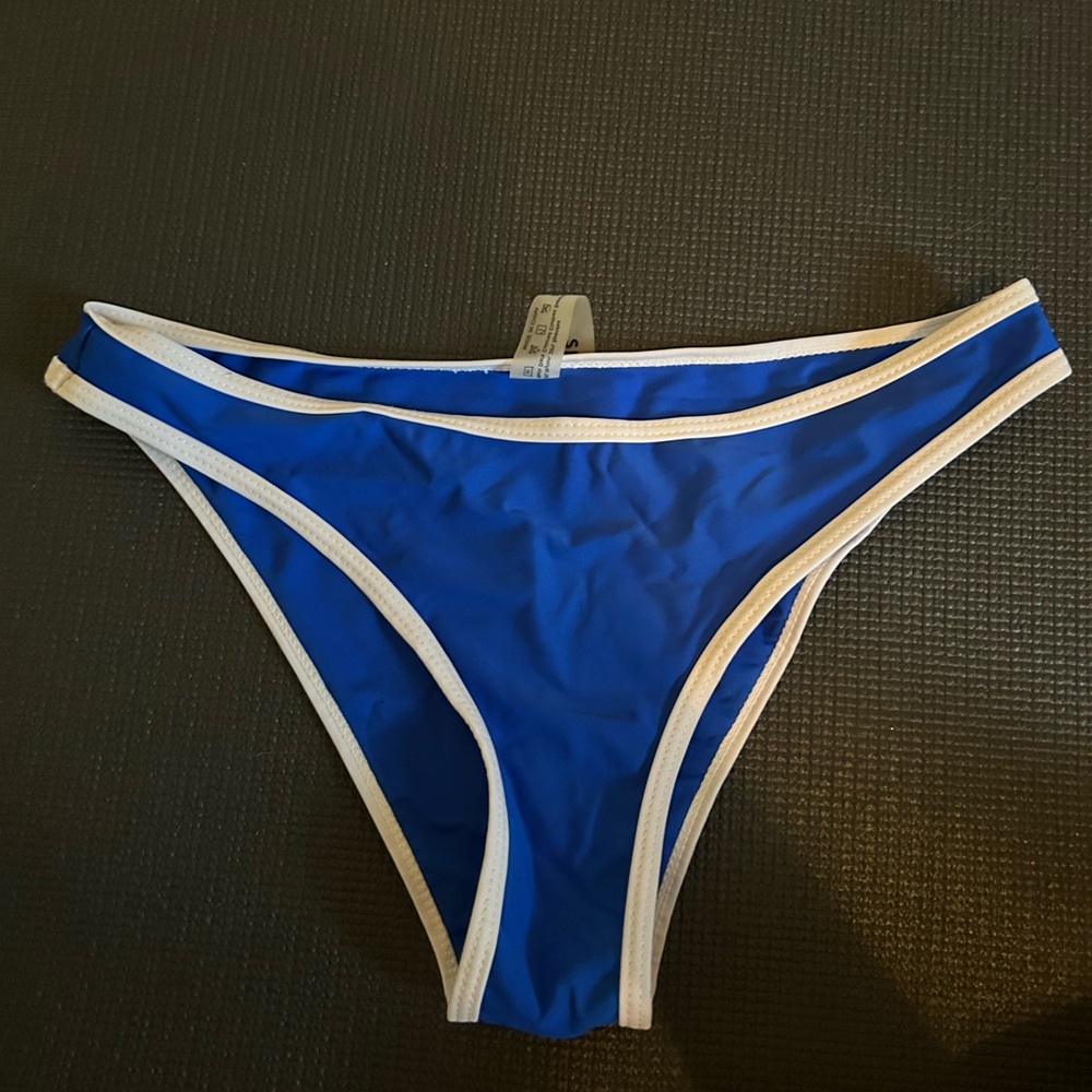 Blue and white bikini bottoms